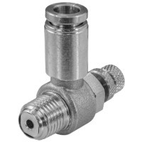 Угловой фитинг металлический с дросселем ТРНД.НЖ