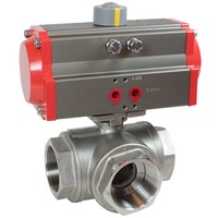 Кран шаровой КПР-Т3-L (L-тип) с пневмоприводом