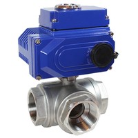 Кран шаровой трехходовой КПР-Т3-L (L-тип) с электроприводом ЭПР1