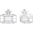 Кран шаровой трехходовой КПР-Т3-L (L-тип) с ручным приводом (Краны ISO5211 трехходовые ручные) рис.2